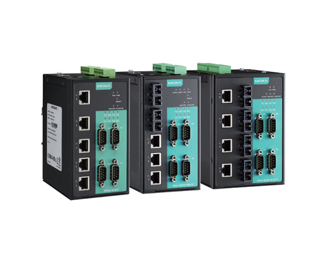 NPort S8455I - 4 RS-232/422/485 ports, 5 10/100M Ethernet ports, 12 to 48 VDC, 2 kV isolation protection, 0 to 60  Degree C by MOXA